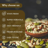 Rulop Omega Seed Mix 1kg - Premium Mixed Seeds for Bread Making, Breakfast Cereal & Baking - Raw, Natural & Vegan Omega Seed Mix with Sesame, Sunflower, Pumpkin, Brown Linseed & Golden Linseed